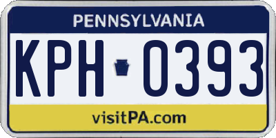 PA license plate KPH0393