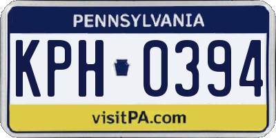 PA license plate KPH0394