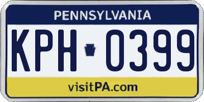 PA license plate KPH0399
