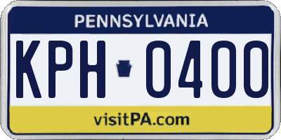 PA license plate KPH0400