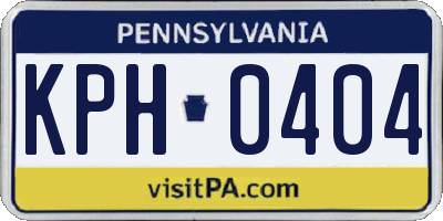 PA license plate KPH0404