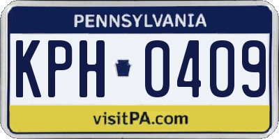PA license plate KPH0409