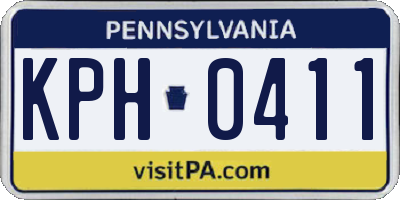 PA license plate KPH0411