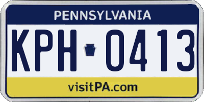 PA license plate KPH0413