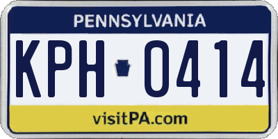 PA license plate KPH0414
