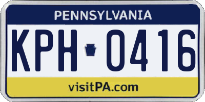PA license plate KPH0416