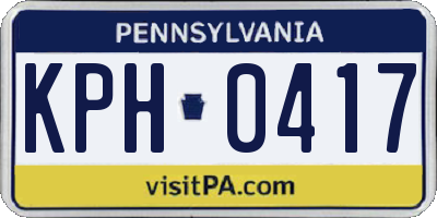 PA license plate KPH0417