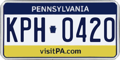 PA license plate KPH0420