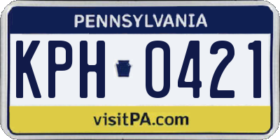 PA license plate KPH0421