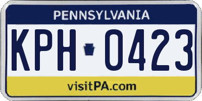 PA license plate KPH0423