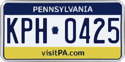 PA license plate KPH0425