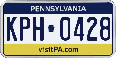 PA license plate KPH0428