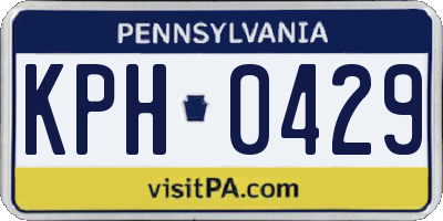 PA license plate KPH0429