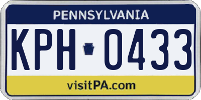 PA license plate KPH0433