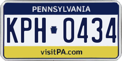 PA license plate KPH0434