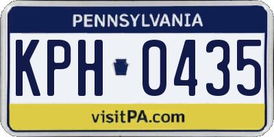 PA license plate KPH0435