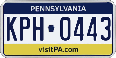 PA license plate KPH0443