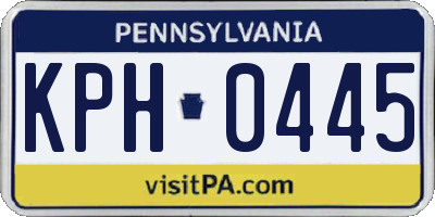 PA license plate KPH0445
