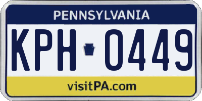 PA license plate KPH0449
