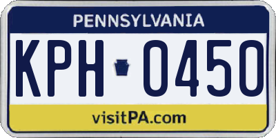 PA license plate KPH0450