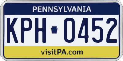 PA license plate KPH0452