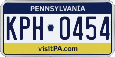 PA license plate KPH0454