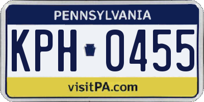 PA license plate KPH0455