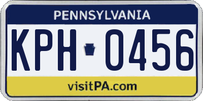 PA license plate KPH0456
