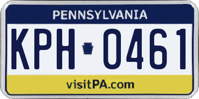 PA license plate KPH0461