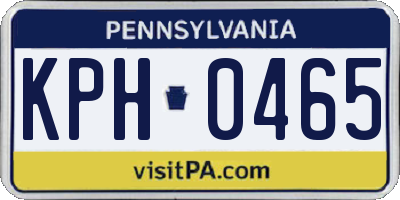 PA license plate KPH0465