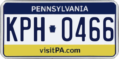 PA license plate KPH0466