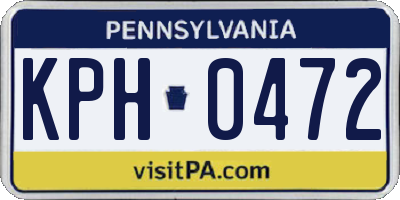PA license plate KPH0472