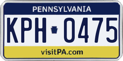 PA license plate KPH0475