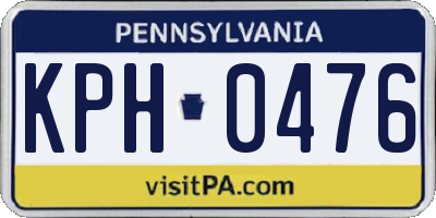 PA license plate KPH0476