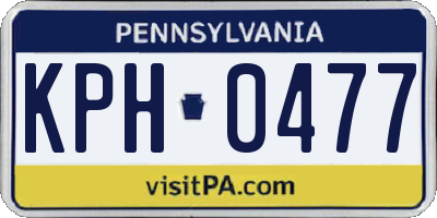 PA license plate KPH0477