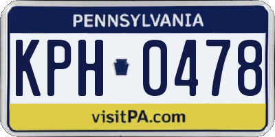 PA license plate KPH0478