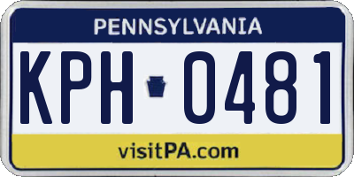 PA license plate KPH0481