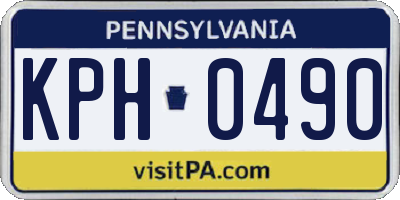 PA license plate KPH0490