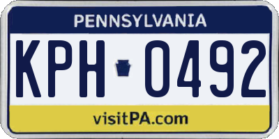 PA license plate KPH0492