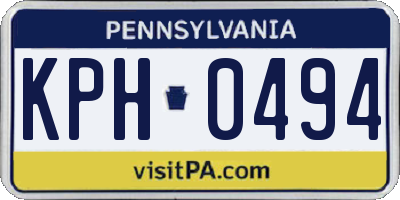 PA license plate KPH0494