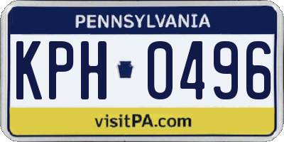 PA license plate KPH0496