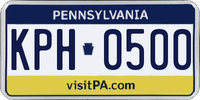 PA license plate KPH0500