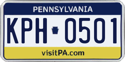 PA license plate KPH0501