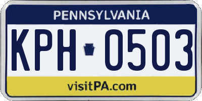 PA license plate KPH0503