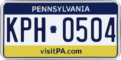 PA license plate KPH0504
