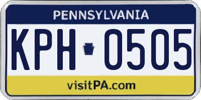 PA license plate KPH0505