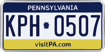 PA license plate KPH0507