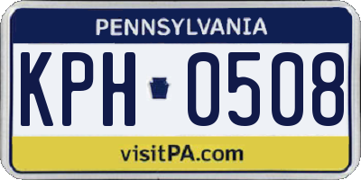 PA license plate KPH0508