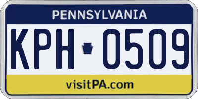 PA license plate KPH0509