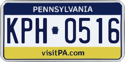 PA license plate KPH0516